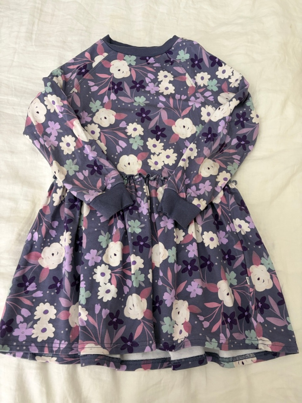 Little Sleepies Play Collection Girl’s Purple Floral Long-Sleeve Dress